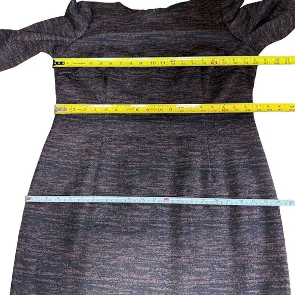 Hobbs London Wool Blend Sheath Dress Brown Sz 12 Classic Heritage Quiet Luxury - Picture 6 of 8